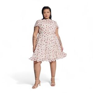 🌙 Torrid Mini Chiffon Smocked Floral Dress Size 2XL